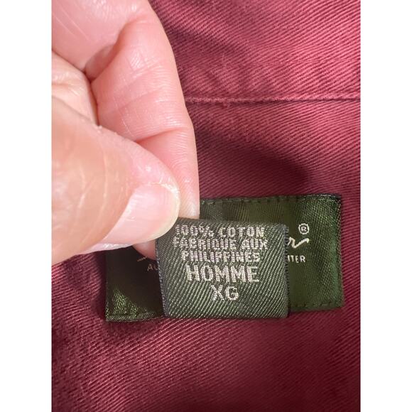 Eddie Bauer Men's Outdoor Outfitter Double Pocket L/S Shirt, Burgundy, Size: XL - Picture 6 of 8